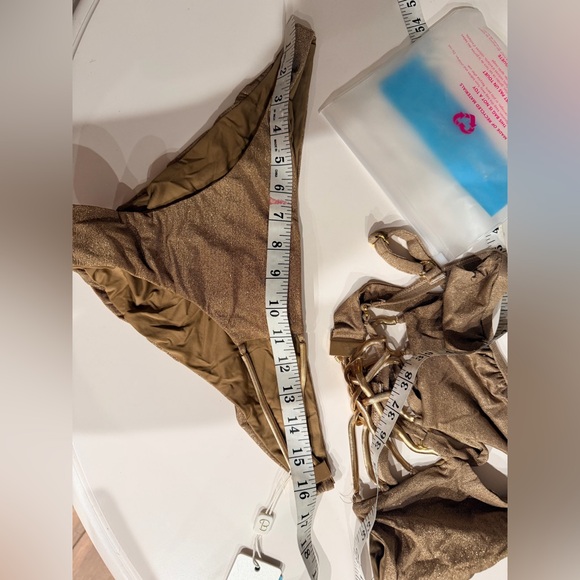 Beach Bunny Rare Shimmering AUBRIE-AUBRIE SKIMPY BIKINI XL DD - Picture 11 of 12